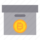 bitcoin, box, business, currency, money
