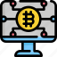 bitcoin, cryptocurrency, digital, money, monitor, screen 