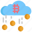 bitcoin, cloud, coin, cryptocurrency, currency, digital, money 
