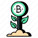 bitcoin plant growth, cryptocurrency plant pot, crypto, btc plant, digital currency