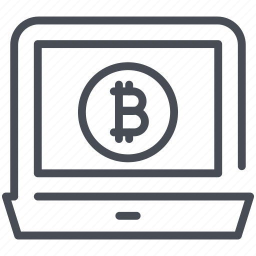 Bitcoin earnings, electronic money, laptop, online bitcoin payments, online cryptocurrency, online digital currency, screen icon - Download on Iconfinder