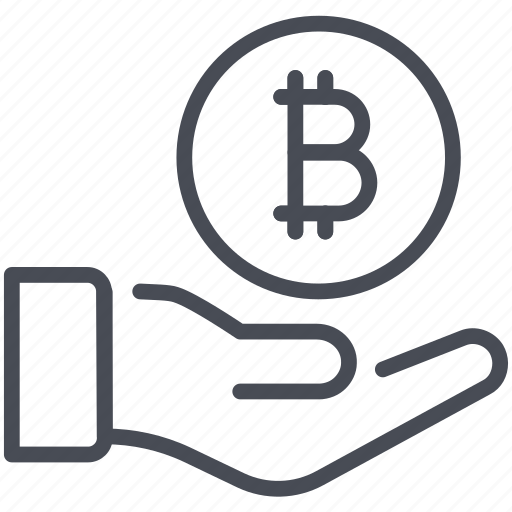 Bitcoin, coin, cryptocurrency, funding, hand, money, payment icon - Download on Iconfinder