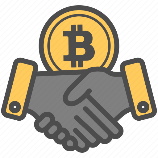 Bitcoin, bitcoins, contract, deal, hand, hands icon - Download on Iconfinder