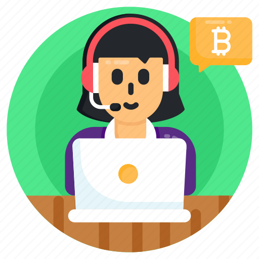 Customer representative, bitcoin assistant, bitcoin representative, call center, helpline icon - Download on Iconfinder