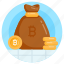 bitcoin money sack, digital wealth, blockchain sack, currency sack, bitcoin wealth 