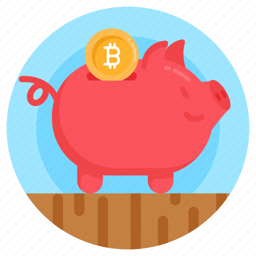 Bitcoin piggy box, piggy bank, money savings, piggy money box, piggy savings icon - Download on Iconfinder