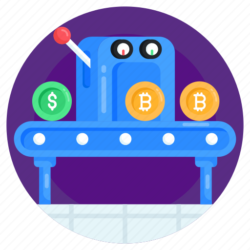 Blockchain conveyor, bitcoin conveyor, crypto production, bitcoin production, digital currency icon - Download on Iconfinder