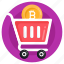bitcoin trolley, bitcoin shopping cart, bitcoin buying, cryptocurrency shopping, bitcoin cart 