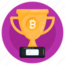 business trophy, bitcoin trophy, bitcoin award, bitcoin reward, trophy