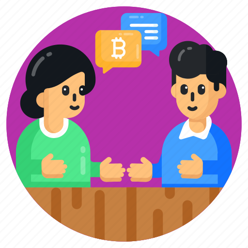 Bitcoin discussion, bitcoin communication, financial communication, cryptocurrency messages, business conversation icon - Download on Iconfinder