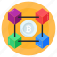 3d connected blockchain, blockchain, bitcoin connection, 3d technology, premium blockchain 