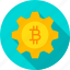 bitcoin, cogwheel, cryptocurrency, gear, gearwheel, technology, wheel 