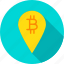 bit, bitcoin, coin, cryptocurrency, map, pin, tag 