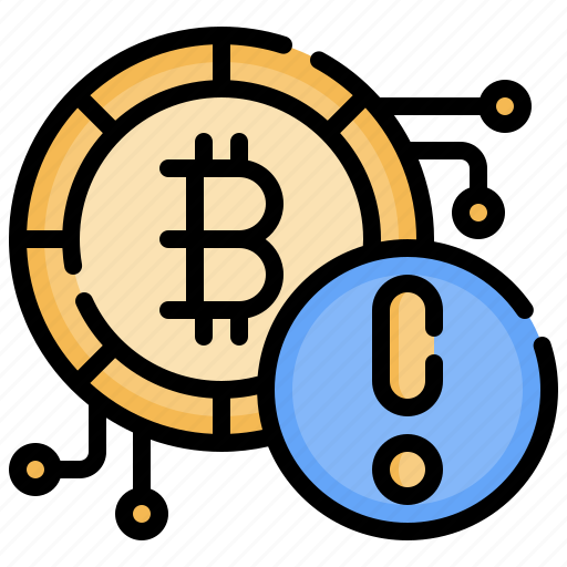 Alert, bitcoin, warning, signaling, cryptocurrency icon - Download on Iconfinder