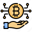 bitcoin, accepted, pay, hand, payment 