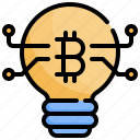 bulb, digital, money, idea, bitcoin, invention