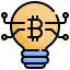bulb, digital, money, idea, bitcoin, invention 