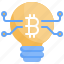 bulb, digital, money, idea, bitcoin, invention 