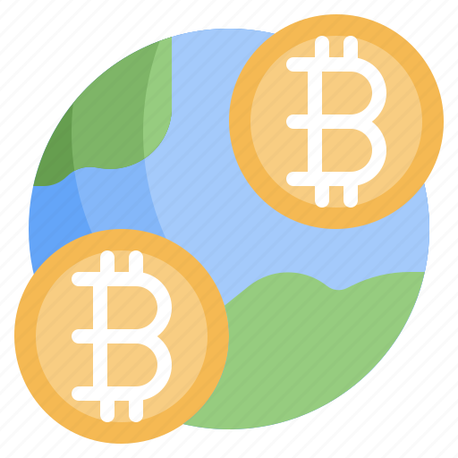 Globe, world, financial, cryptocurrency, bitcoin, worldwide icon - Download on Iconfinder