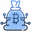 bitcoin, bag, coin, money, currency