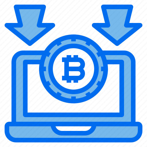 Bitcoin, arrows, down, laptop, reduce icon - Download on Iconfinder