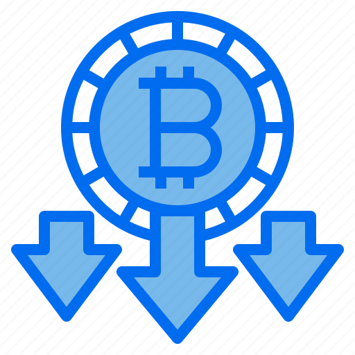 Drop, bitcoin, down, arrows, currency, business icon - Download on Iconfinder