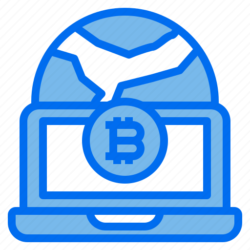 Global, international, bitcoin, laptop, computer icon - Download on Iconfinder