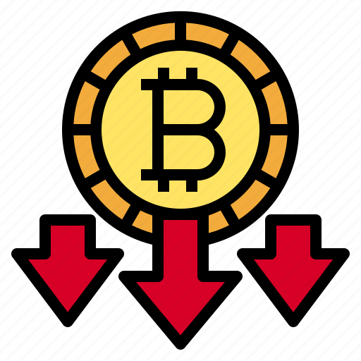 Drop, bitcoin, down, arrows, currency, business icon - Download on Iconfinder