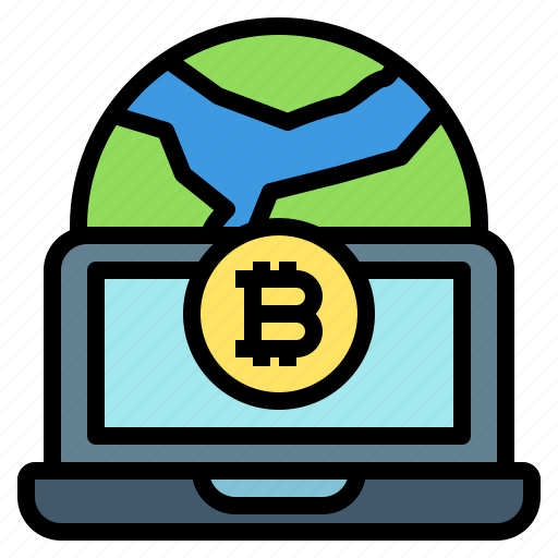 Global, international, bitcoin, laptop, computer, technology icon - Download on Iconfinder