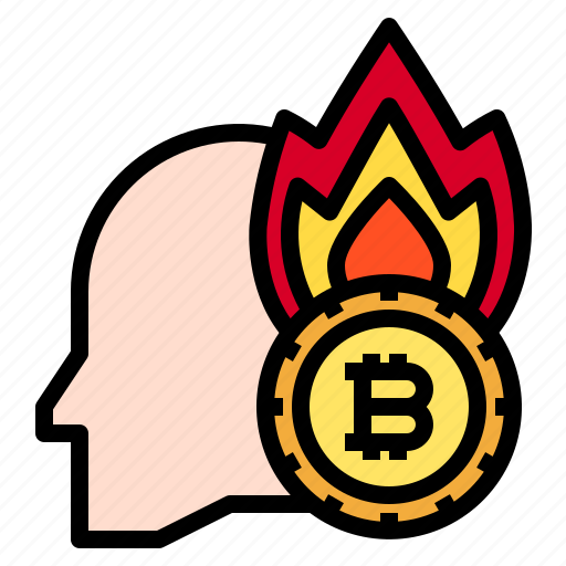 Head, bitcoin, fire, cryptocurrency icon - Download on Iconfinder