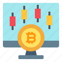 chart, bitcoin, monitor, market, computer
