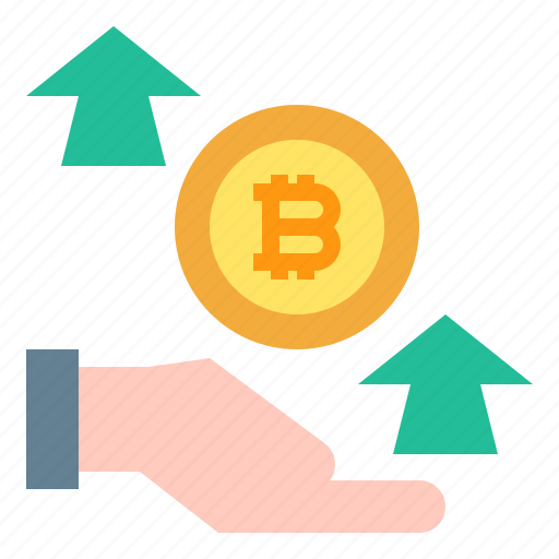 Hand, arrows, up, bitcoin, finance icon - Download on Iconfinder