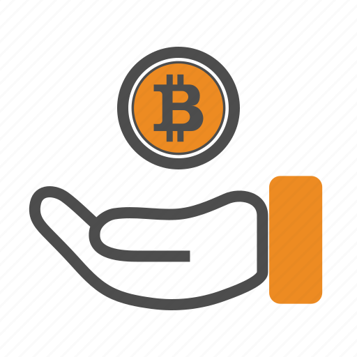 Bitcoin, bitcoins, hand icon - Download on Iconfinder