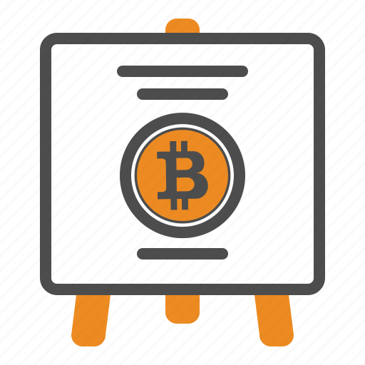 Bitcoin, bitcoins, blackboard, presentation icon - Download on Iconfinder