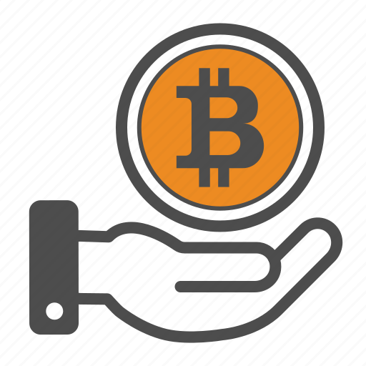 Bitcoin, bitcoins, hand icon - Download on Iconfinder