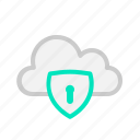 cloud, cyber, protection, safety, security, shield, storage