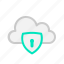 cloud, cyber, protection, safety, security, shield, storage 
