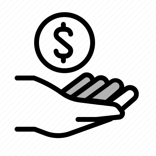 Dollar, hand, income, payment icon - Download on Iconfinder