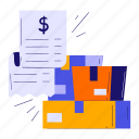 delivery bill, invoice, price, shipping cost, delivery report, shipping, delivery, package, box