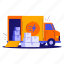 delivery truck, truck, transportation, fast delivery, express delivery, shipping, delivery, package, box 