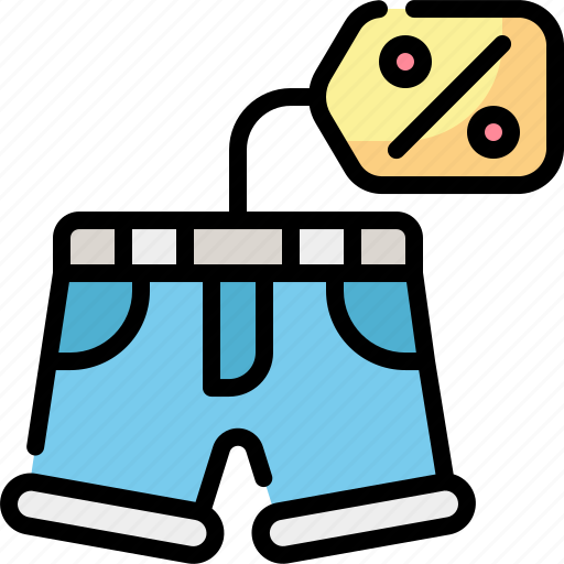 Clothes, garment, shorts, summertime, denim shorts, discount icon - Download on Iconfinder