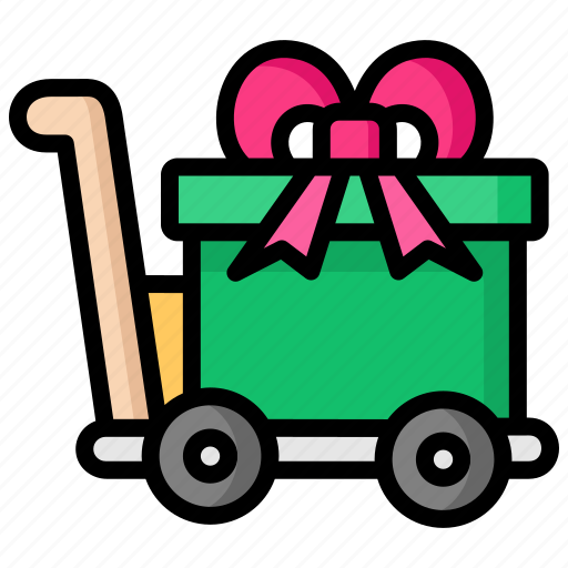 Gift, cart, trolley, shopping, sale icon - Download on Iconfinder
