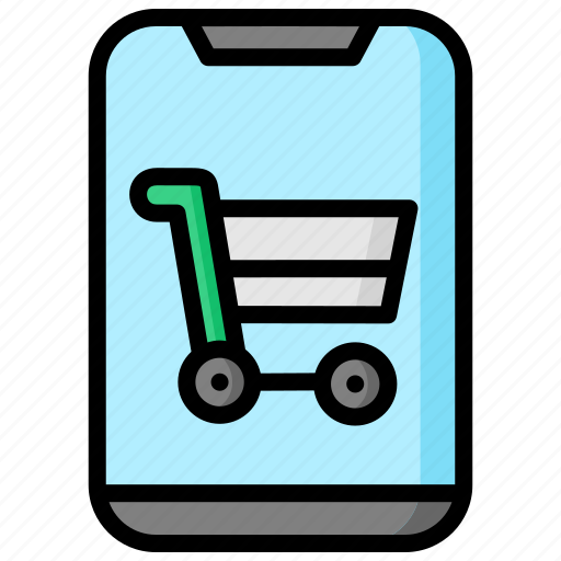 Mobile, phone, smartphone, cart, shopping icon - Download on Iconfinder