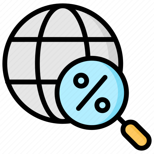 World, discount, global, search, percent, sale icon - Download on Iconfinder