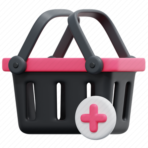 Add, commerce, shopping, online, store, basket, cart 3D illustration - Download on Iconfinder