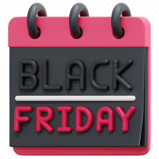 Black, friday, calendar, sale, day, daily, agenda 3D illustration - Download on Iconfinder