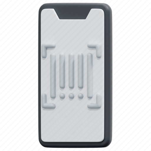 Scan, barcode, smartphone, mobile, code, buy, black 3D illustration - Download on Iconfinder
