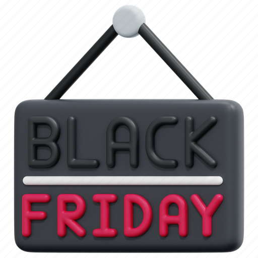 Signboard, sign, black, friday, sale, offer, signaling 3D illustration - Download on Iconfinder