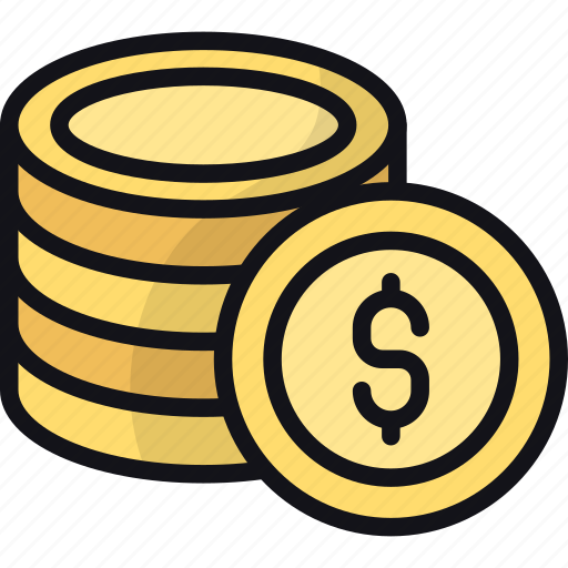Coins, dollar, cents, cash, money, stack icon - Download on Iconfinder