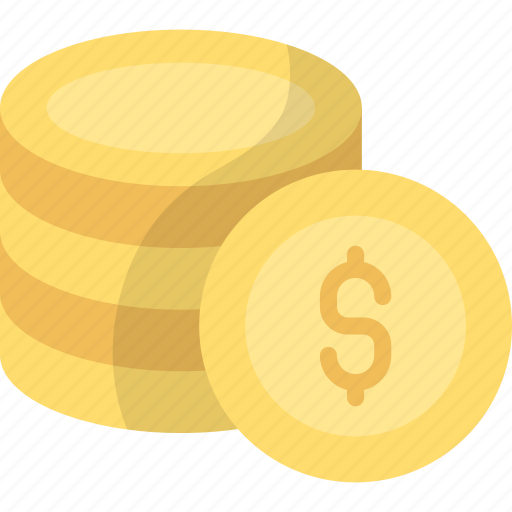 Coins, dollar, cents, cash, money, stack icon - Download on Iconfinder